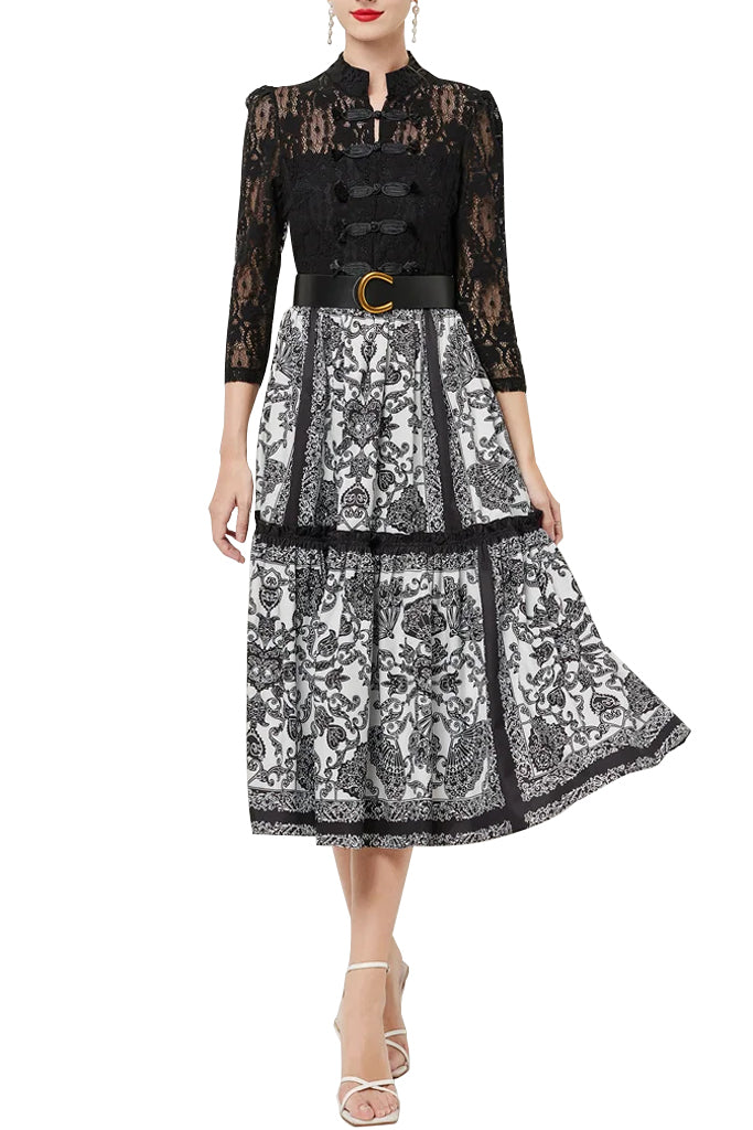 Connie Μαύρο Φόρεμα με Δαντέλα | Γυναικεία Φορέματα - Βραδινά | Connie Black Lace Dress