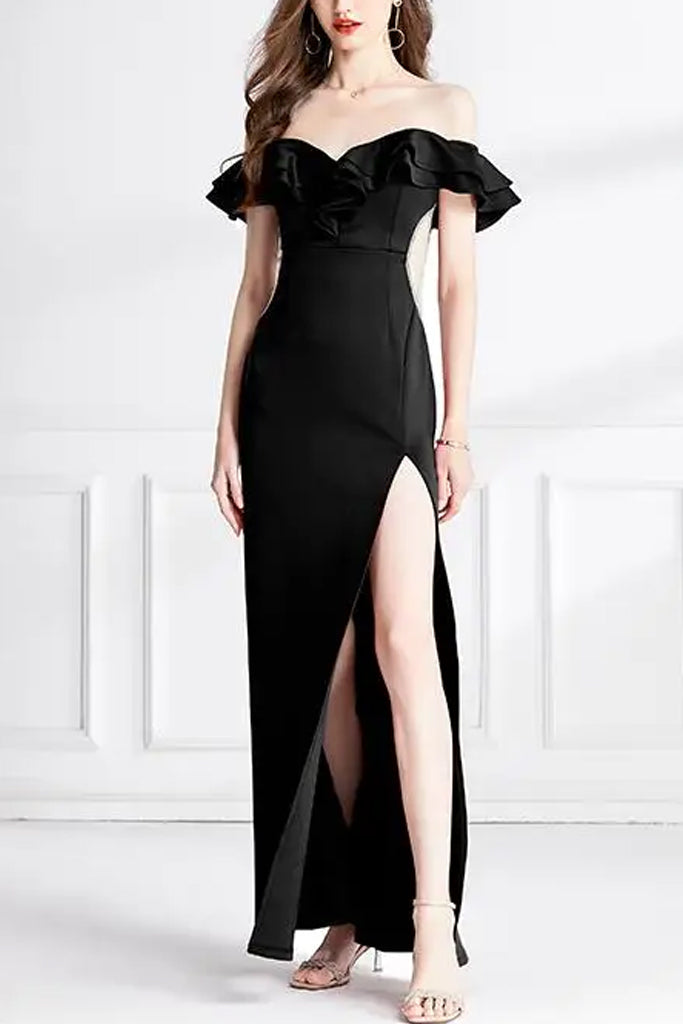 Kinsley Μαύρο Βραδινό Μάξι Φόρεμα | Φορέματα - Dresses | Kinsley Black Maxi Cocktail Dress