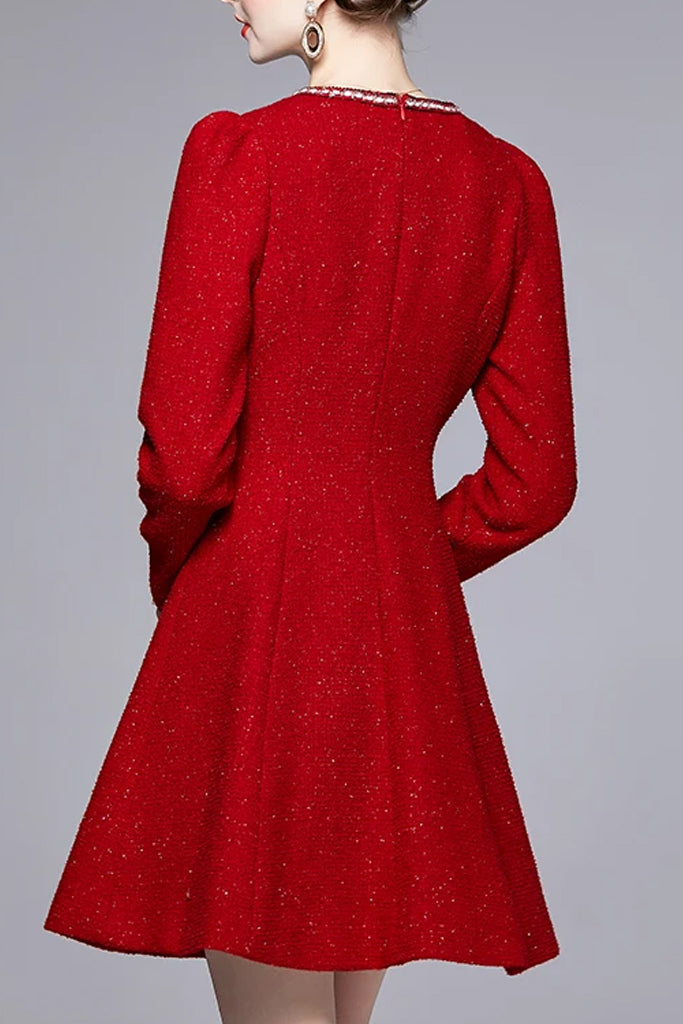 Manuela Red Tweed Dress