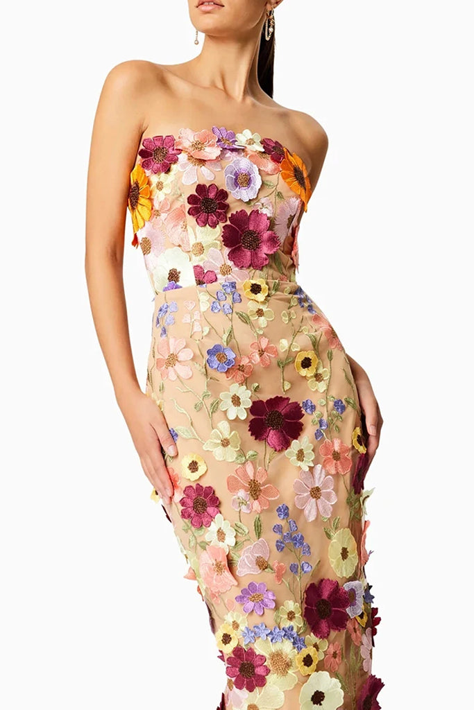 Fioretta Φλοράλ Στράπλες Φόρεμα | Φορέματα - Dresses | Fioretta Floral Strapless Dress