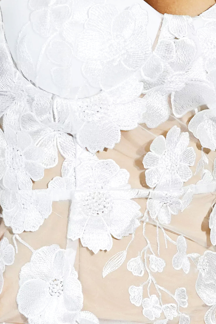 Ciara Λευκό Στράπλες Φόρεμα | Φορέματα - Βραδινά - Evening Dresses | Ciara White Lace Flower Strapless Dress