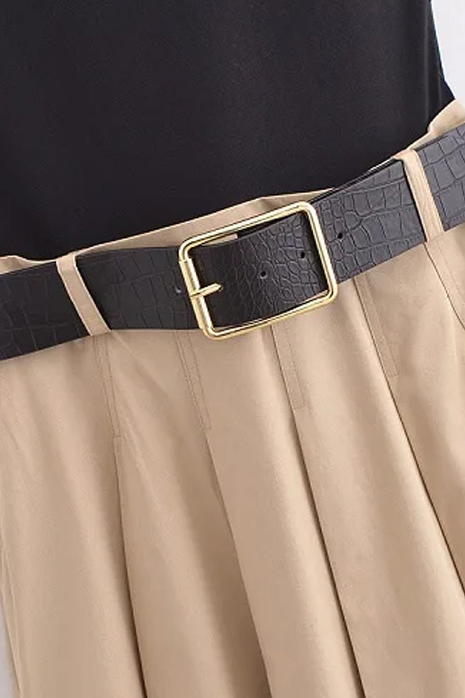 Terra Φόρεμα με Ζώνη και Πιέτες