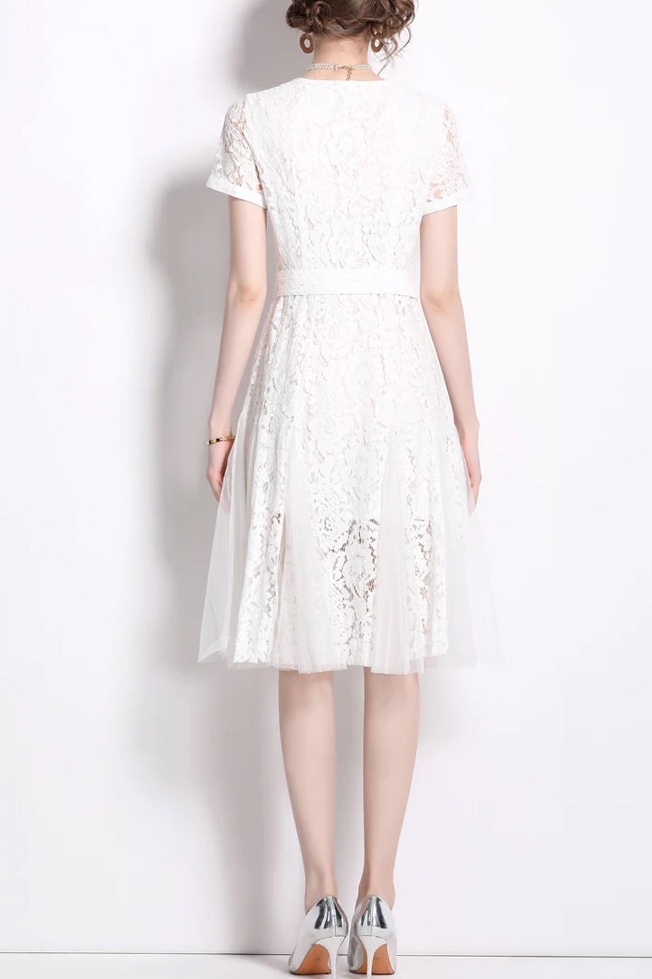Aveline Φόρεμα με Δαντέλα και Ζώνη  | Γυναικεία Ρούχα - Φορέματα - Evening Dresses | Aveline Lace Dress
