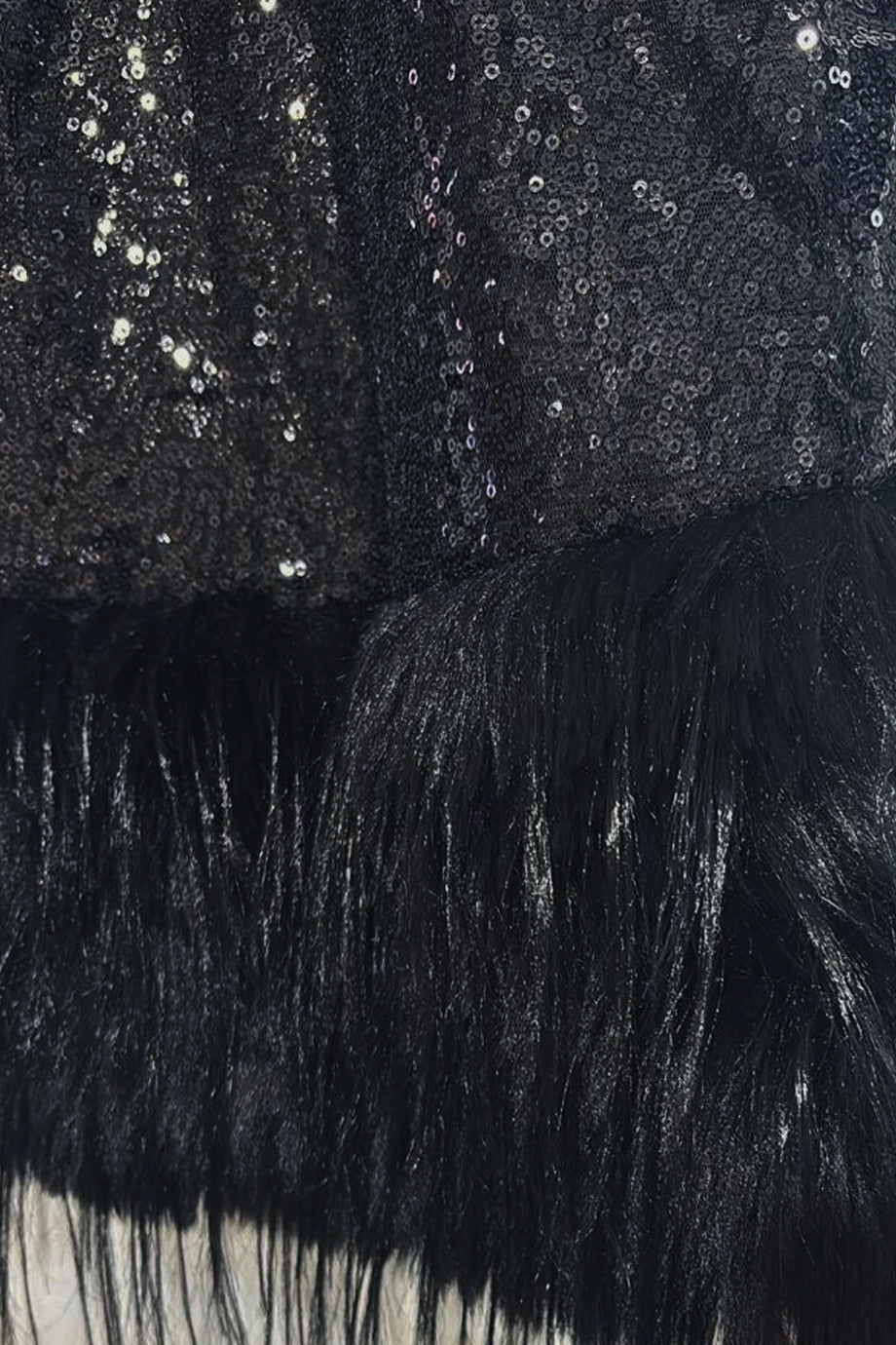 Nolane Mini Dress with Sequins and Feathers