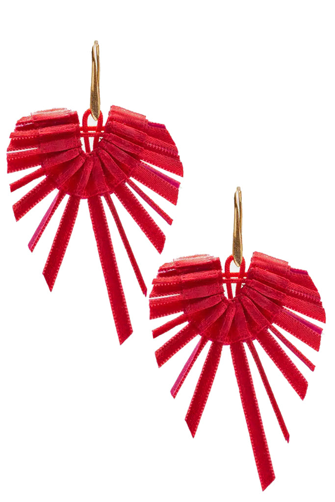 Kite Κόκκινα Φούξια Υφασμάτινα Σκουλαρίκια - Alexandra Tsoukala | Σκουλαρίκια Earrings Kite Red Fuchsia Earrings