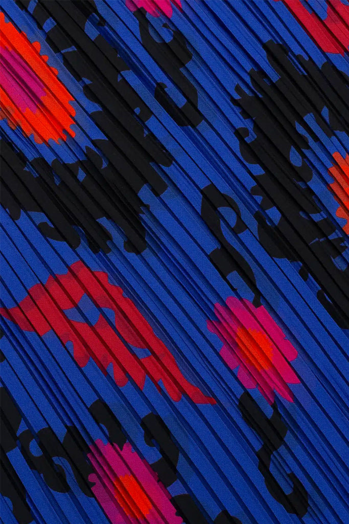 Suzani Πολύχρωμο Μπλε Εμπριμέ Φουλάρι - Alexandra Tsoukala | Φουλάρια Scarves | Suzani Multicolor Printed Silk Scarf