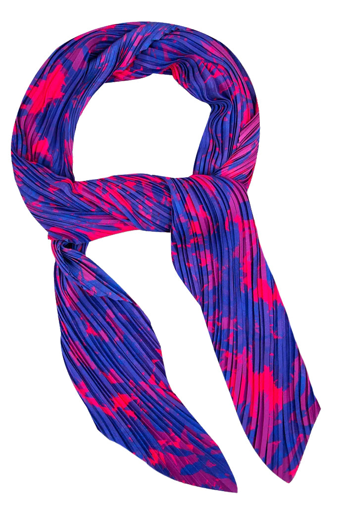 Wreath Μωβ Πολύχρωμο Φουλάρι FST-S-BF - Alexandra Tsoukala | Φουλάρια Scarves | Wreath Purple Printed Silk Scarf