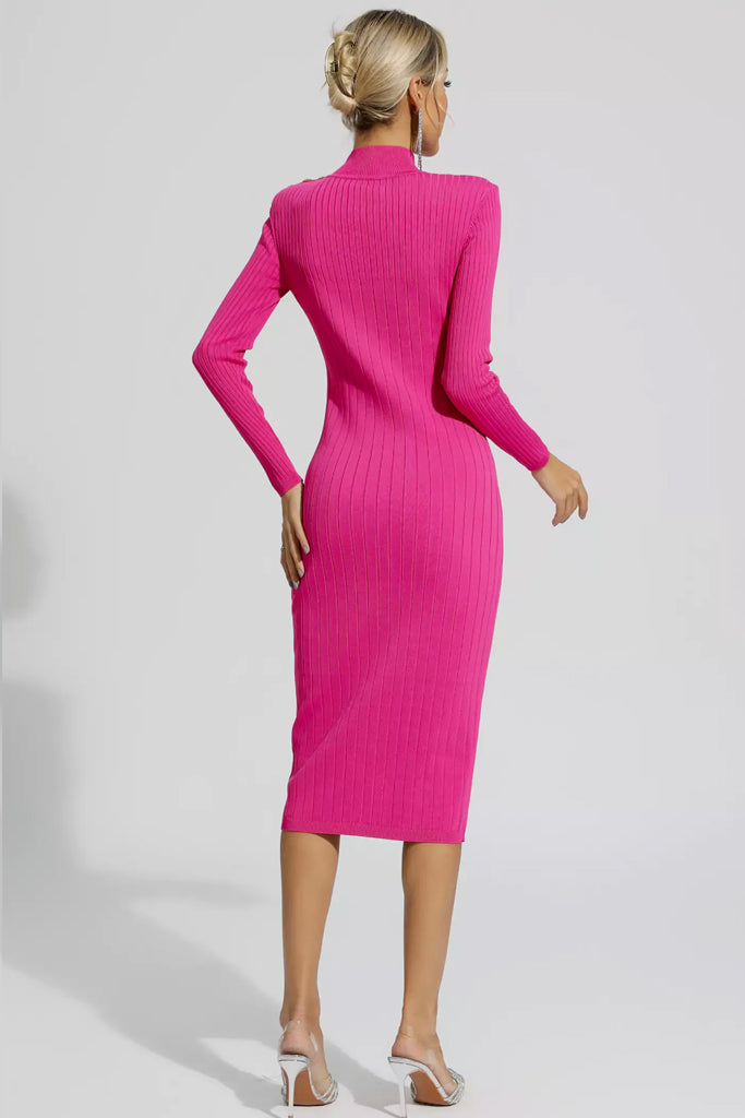Rosallie Πλεκτό Εφαρμοστό Φόρεμα | Γυναικεία Ρούχα - Φορέματα - Πλεκτά | Rosallie Knitted Elastic Dress 
