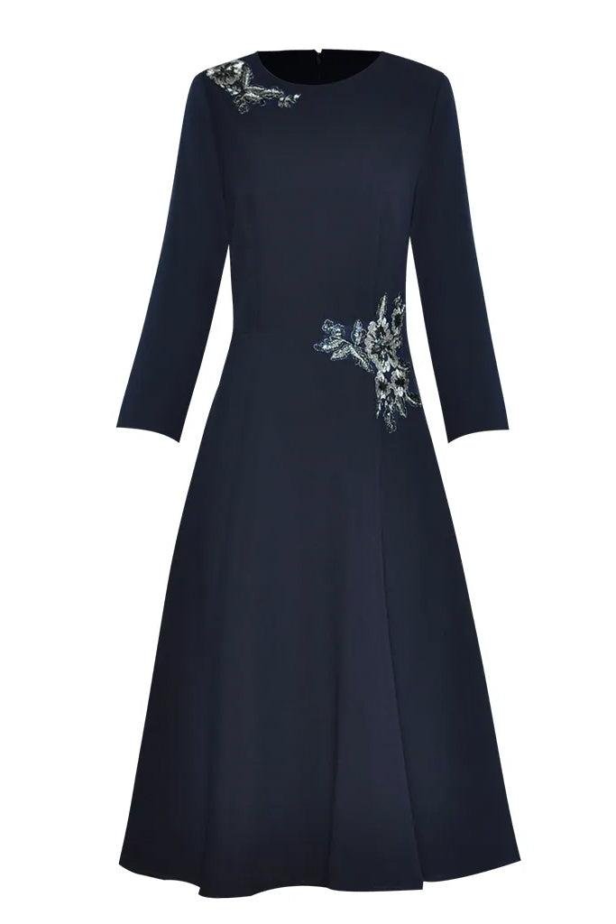 Aleksandra Μπλε Φόρεμα με Δαντέλα | Φορέματα - Dresses | Aleksandra Blue Evening Dress with Lace