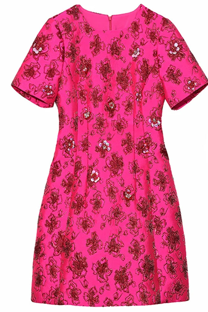 Cressida Φλοράλ Ζακάρ Μίνι Φόρεμα | Γυναικεία Φορέματα - Cressida Floral Jacquard Mini Dress