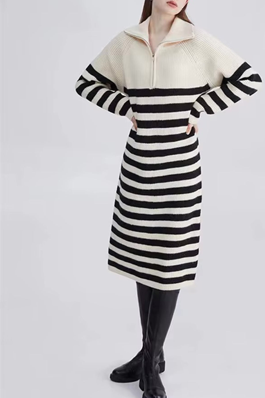 Zarkolia Striped Knit Midi Dress with Ziva