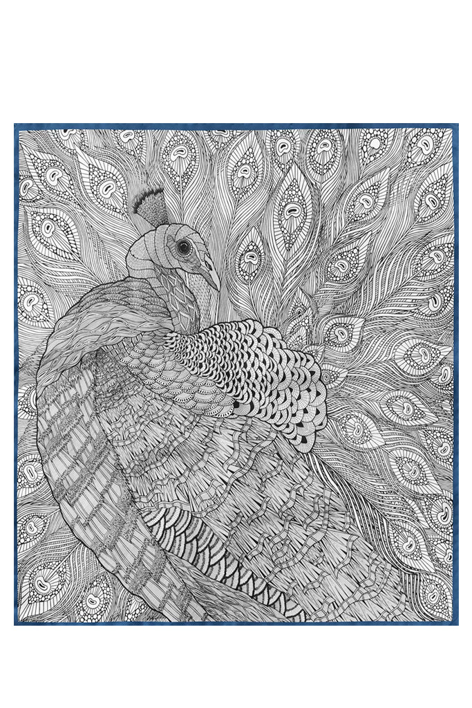 Mr Charming Peacock Silk Scarf