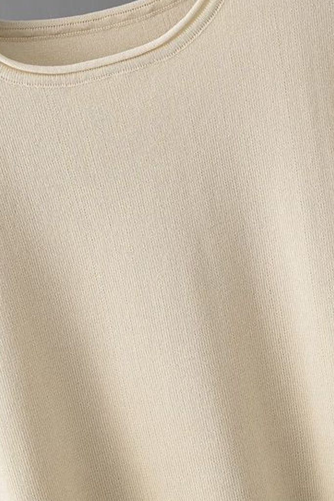 Naya Ιβουάρ Πλεκτό Σετ Τοπ και Παντελόνι | Γυναικεία Ρούχα - Πλεκτά Σετ | Naya Ivory Knitted Set with Asymmetric Top and Pants