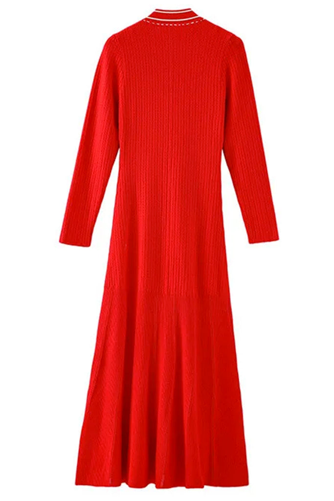 Agoldia Κόκκινο Μακρύ Φόρεμα | Φορέματα - Dresses | Agoldia Red Knit Long Dress