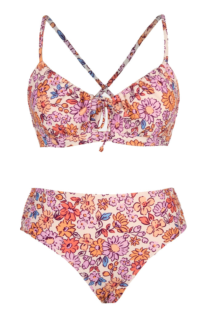 Riaga Pink Floral Print Bikini Swimwear
