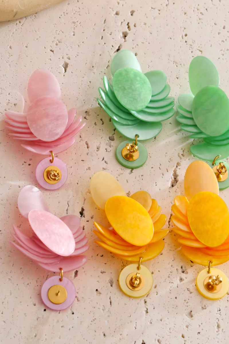 Marielle Μακρυά Shell-Effect Σκουλαρίκια  | Σκουλαρίκια - Earrings | Marielle Long Shell-Effect Earrings
