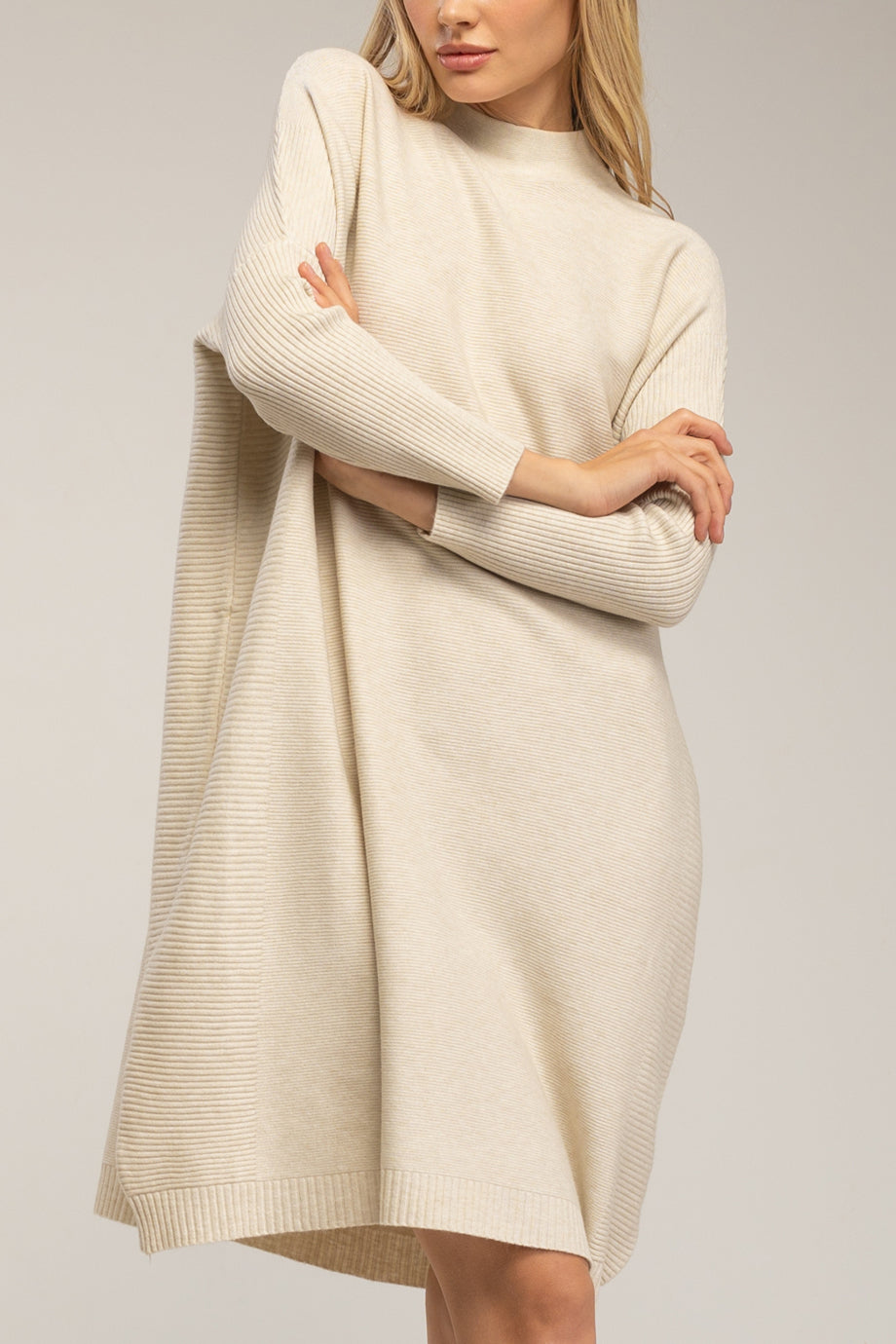 Solenne Πλεκτό Φόρεμα με Γιακά Perkins | Φορέματα - Πλεκτά Knitwear Dresses | Solenne Knit Dress with Perkins Collar