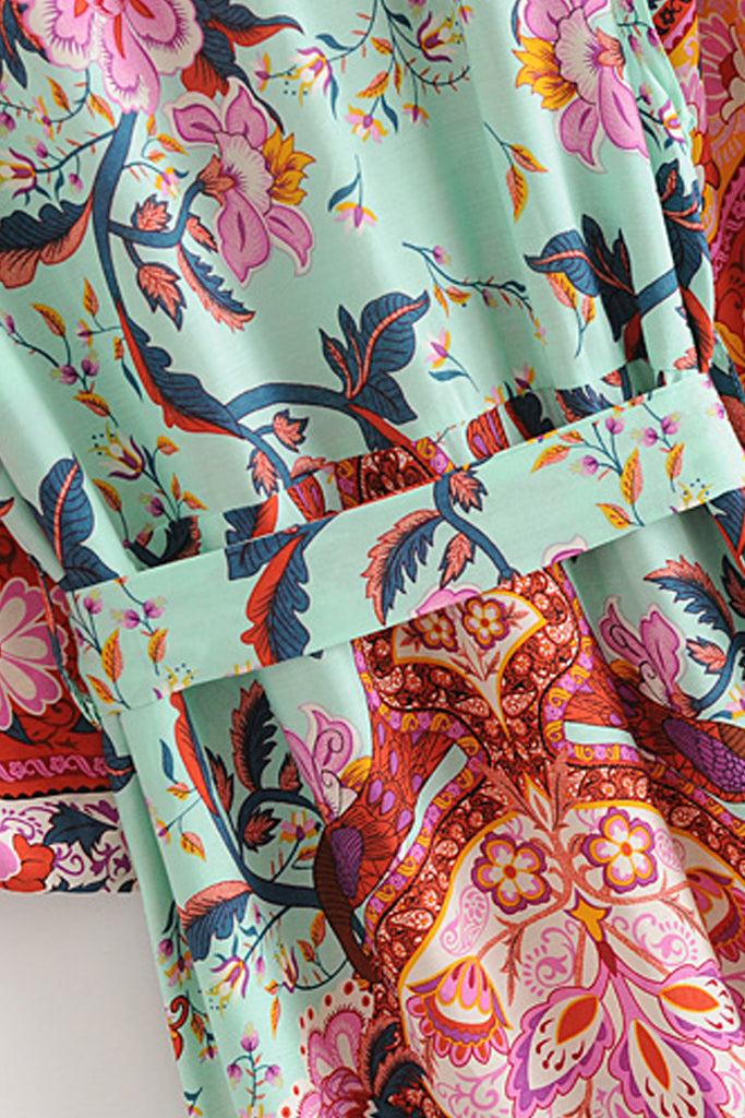Sora Colorful Floral Print Kimono