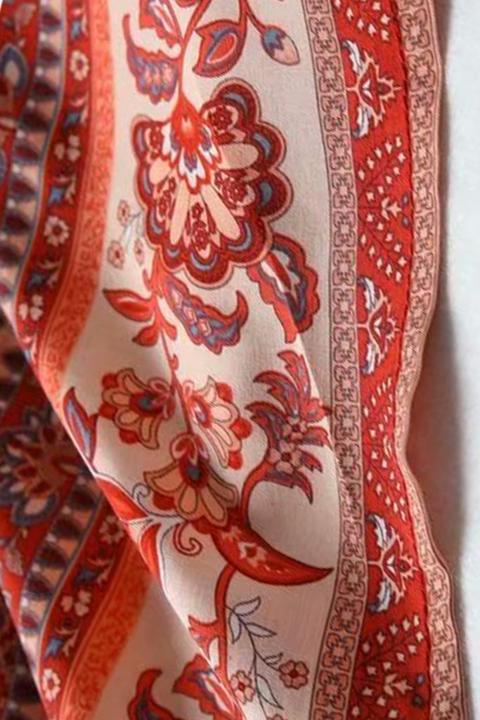 Emiko Κόκκινο Πολύχρωμο Εμπριμέ Κιμονό | Γυναικεία Ρούχα - Beachwear - Loungewear 
