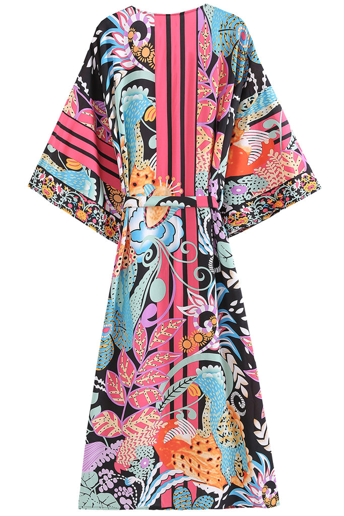 Masaru Πολύχρωμο Εμπριμέ Κιμονό | Γυναικεία Ρούχα - Beachwear - Loungewear | Masaru Multicolor Floral Kimono