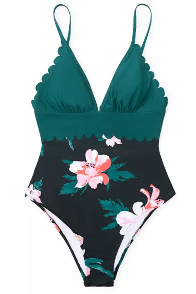 Jepelia Πετρόλ Πολύχρωμο Ολόσωμο Μαγιό | Γυναικεία Μαγιό - Ολόσωμο Μαγιό - Beachwear | Jepelia Multicolor Floral One Piece Swimsuit