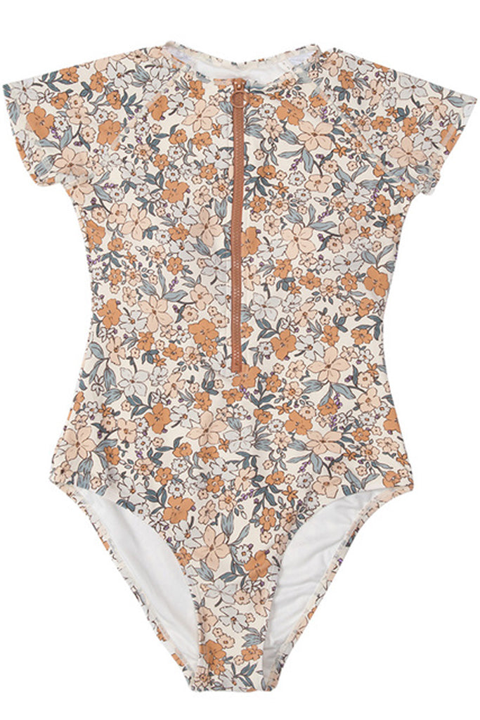 Lita Μπεζ Εμπριμέ Ολόσωμο Μαγιό Monokini | Γυναικεία Μαγιό - Beachwear | Lita Beige Floral Printed One Piece Monokini Swimsuit