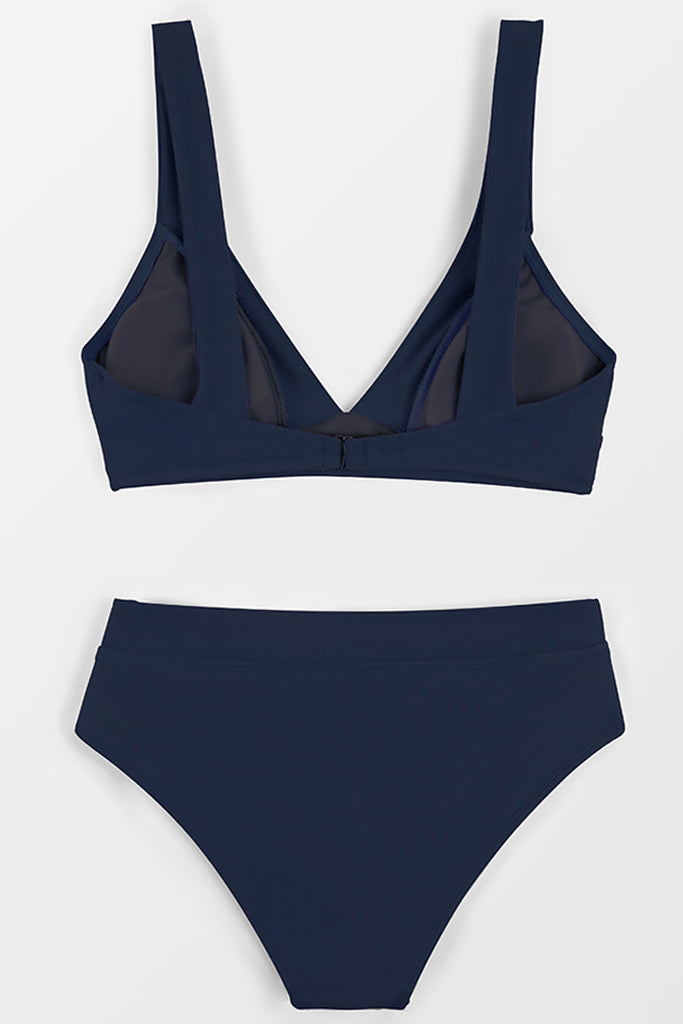 Badina Μπλε Μονόχρωμο Μπικίνι Μαγιό | Γυναικεία Μαγιό - Μπικίνι - Ψηλόμεσα - Beachwear | Badina Blue High-Rise Bikini