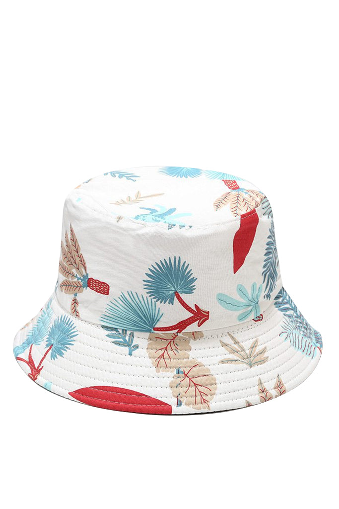 Summery Λευκό Πολύχρωμο Υφασμάτινο Καπέλο | Γυναικεία Καπέλα - Υφασμάτινα Καπέλα