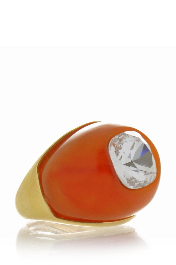Πορτοκαλί Δαχτυλίδι με Κρύσταλλο | Κοσμήματα