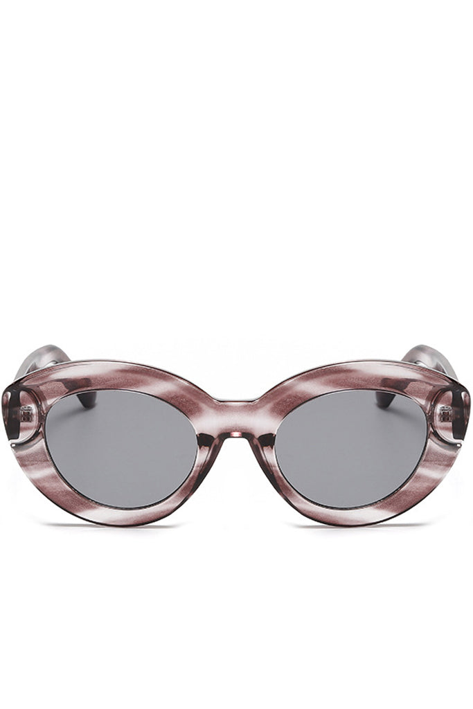Peta Γκρι Ριγέ Cat-Eye Fashion Γυαλιά Ηλίου | Γυναικεία Γυαλιά Ηλίου | Peta Grey Striped Cat-Eye Oversized Fashion Sunglasses