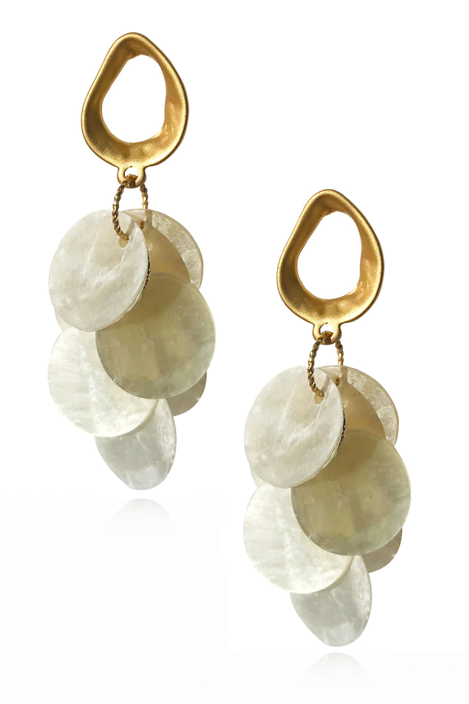 Carly Gold Earrings with Ivory