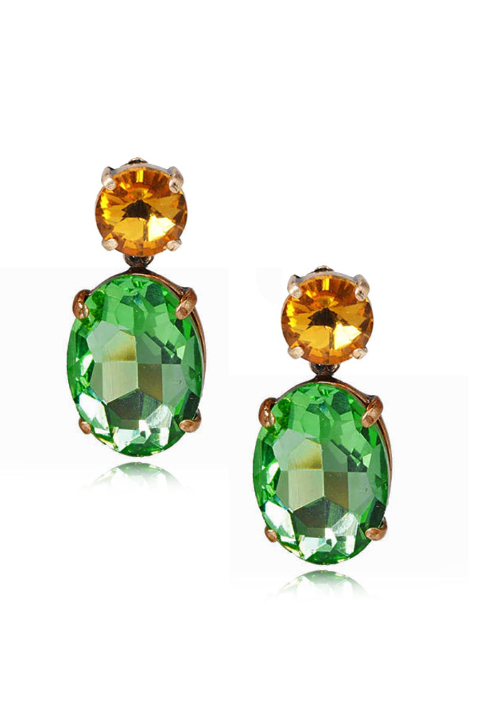 Siloin Σκουλαρίκια με Πράσινα και Κίτρινα Κρύσταλλα | Κοσμήματα - Σκουλαρίκια