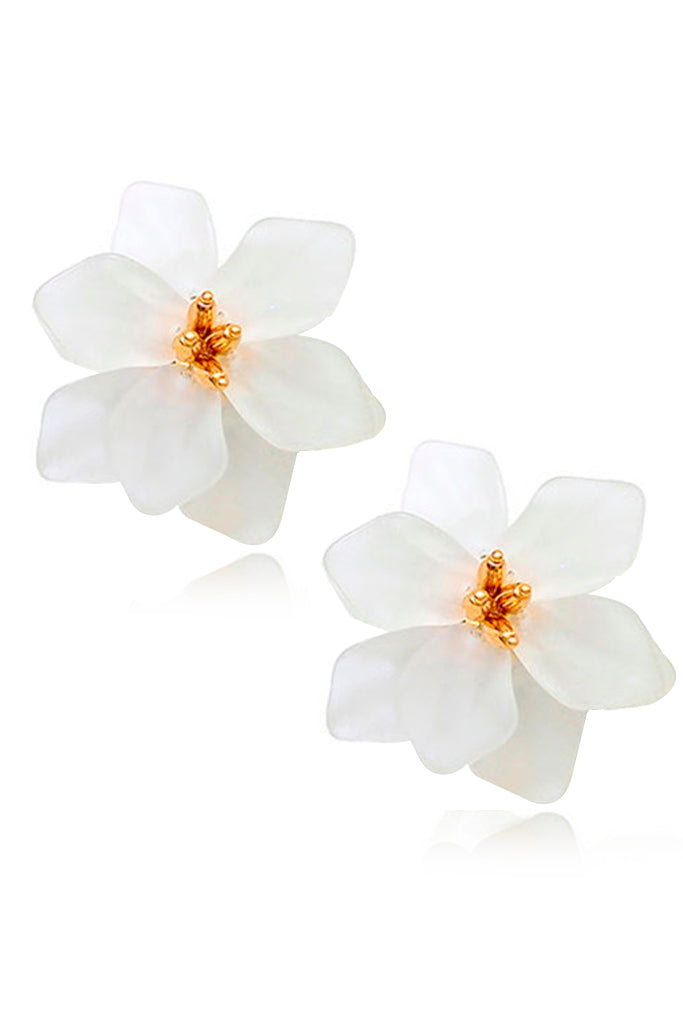 Blooming White Flower Earrings