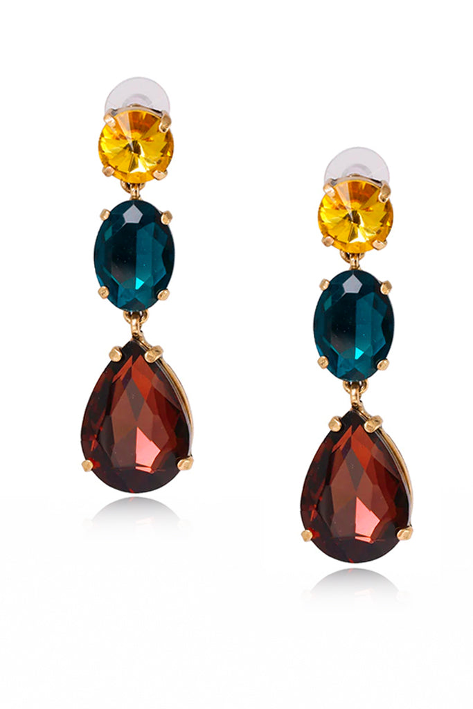 Aviva Πολύχρωμα Σκουλαρίκια με Κρύσταλλα | Κοσμήματα - Σκουλαρίκια
