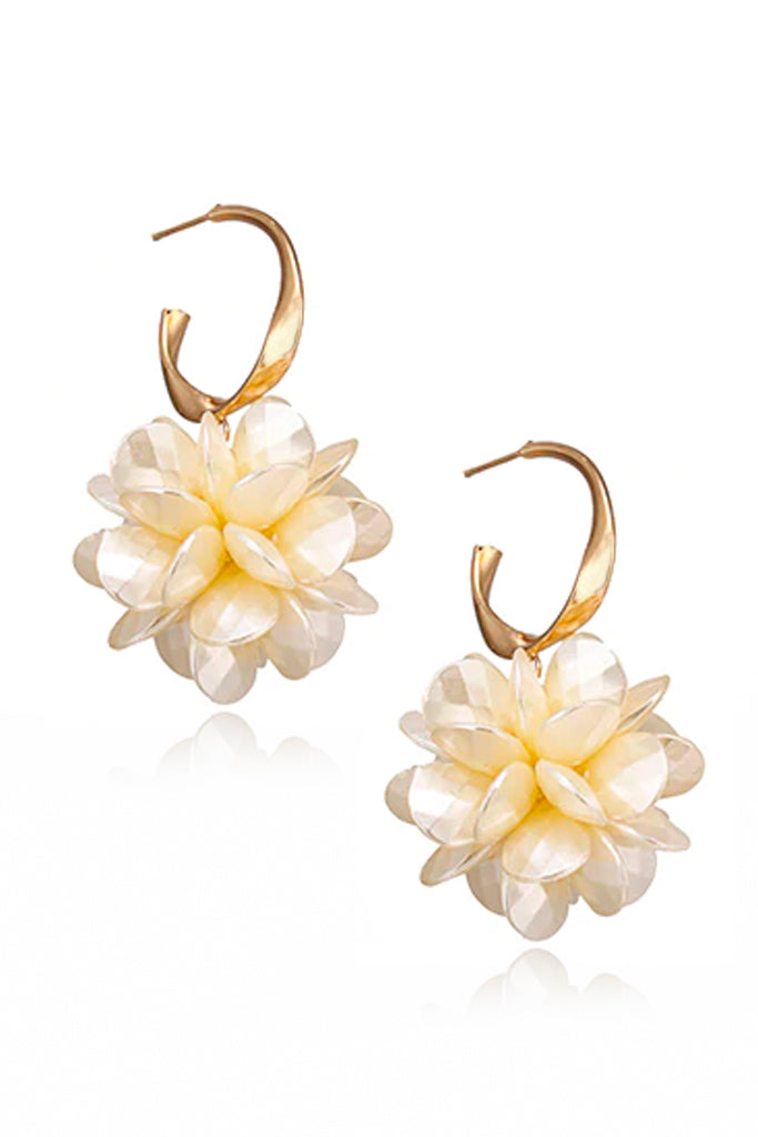 Fallina Hoop Earrings with Flowers
