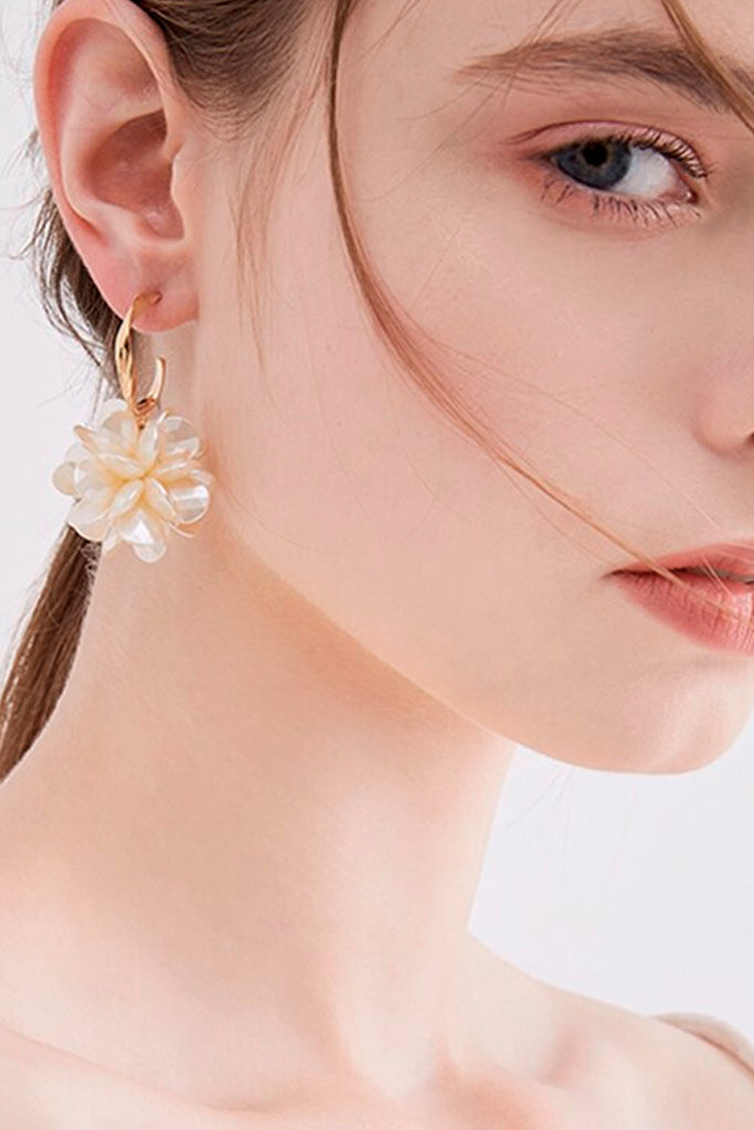 Fallina Hoop Earrings with Flowers