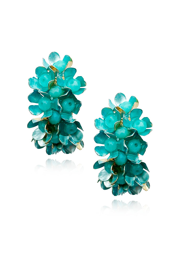 Anais Hoop Earrings with Flowers