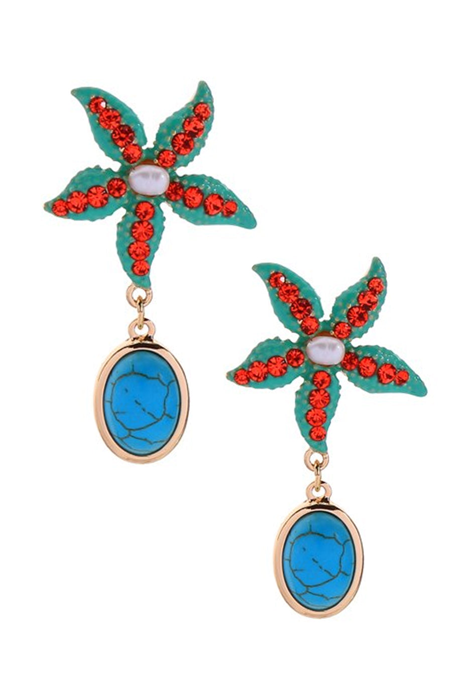 Blue Starfish Σκουλαρίκια με Κλιπ | Κοσμήματα - Σκουλαρίκια με Κλιπ