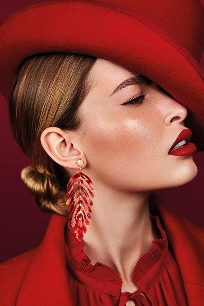 Nimah Κόκκινα Σκουλαρίκια με Ταρταρούγα | Κοσμήματα