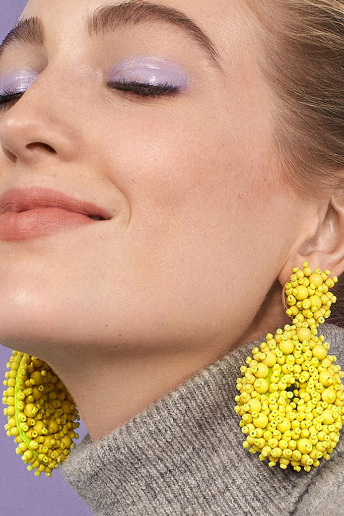 Carlotta Yellow Beaded Earrings