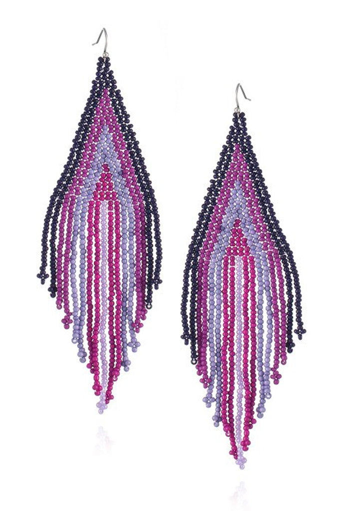 Joline Μωβ Πολύχρωμα Σκουλαρίκια με Χάντρες | Κοσμήματα - Σκουλαρίκια