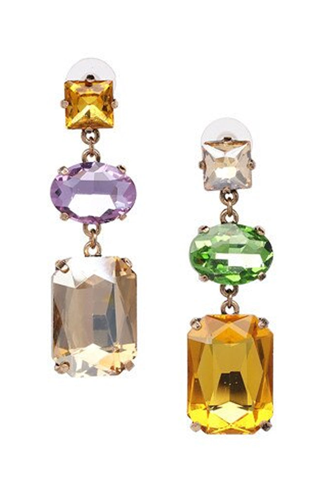 Kigero Πολύχρωμα Σκουλαρίκια με Κρύσταλλα | Κοσμήματα - Σκουλαρίκια