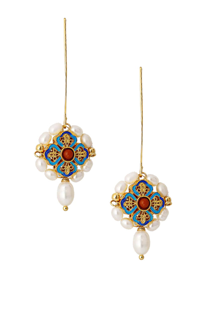 Lotus Σκουλαρίκια με Πέρλες - Isharya | Κοσμήματα - Σκουλαρίκια με Πέρλες
