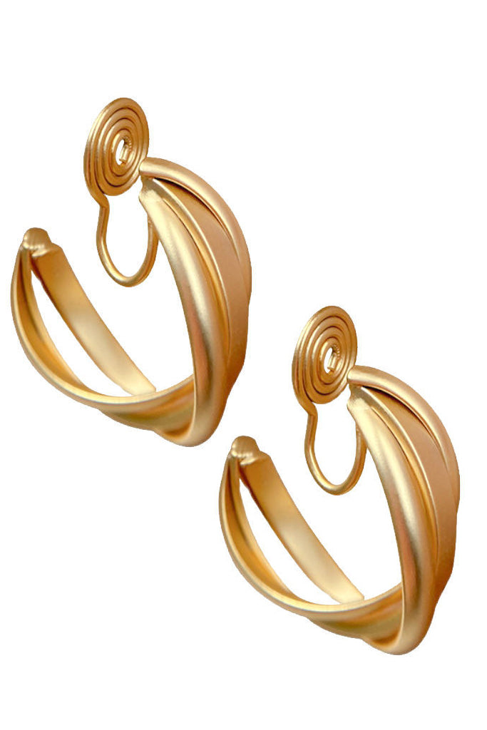 Devika Χρυσά Σκουλαρίκια Κρίκοι με Κλιπ | Κοσμήματα - Σκουλαρίκια με Κλιπ