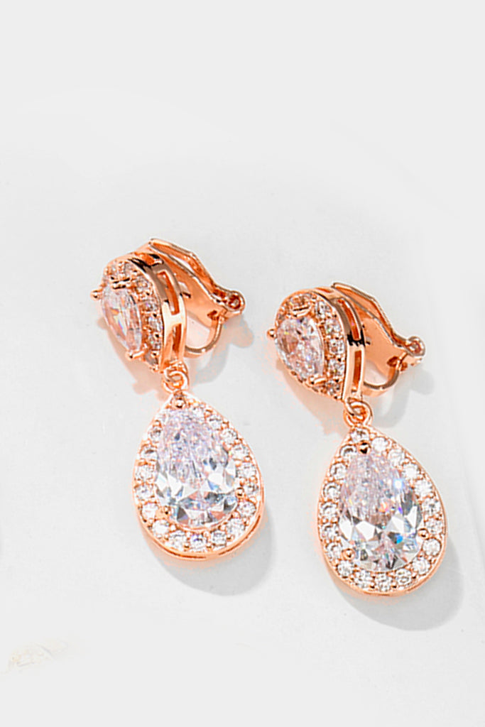 Amina Clip Earrings with Crystals