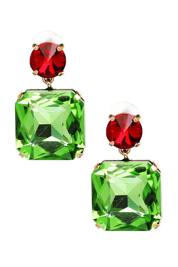 Menya Πράσινα Σκουλαρίκια με Κρύσταλλα | Κοσμήματα - Σκουλαρίκια