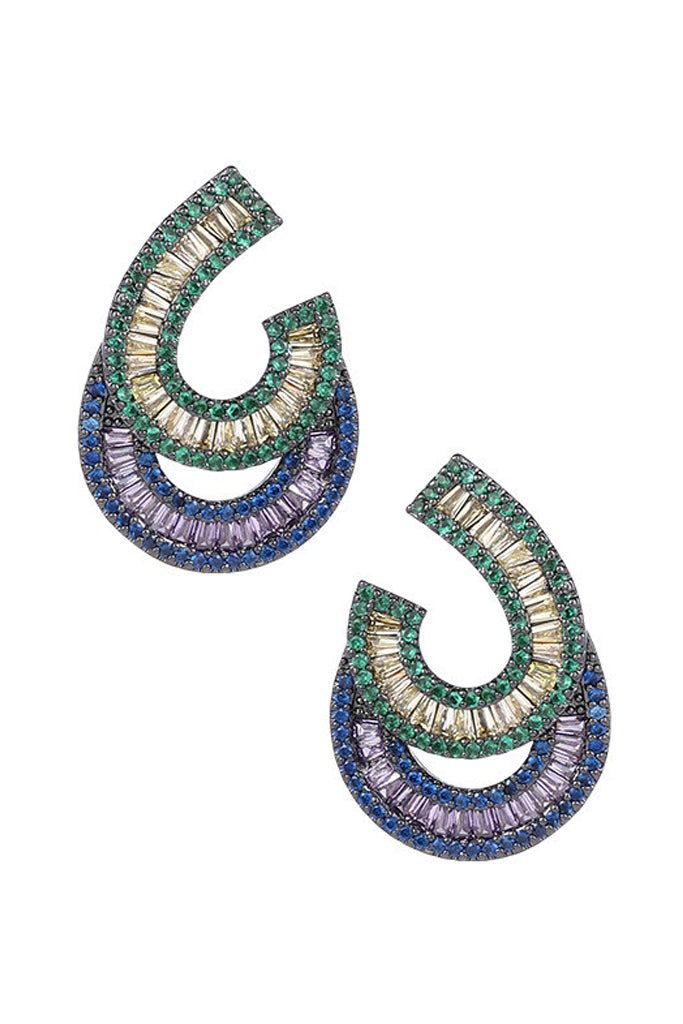 Lubly Πολύχρωμα Σκουλαρίκια με Κρύσταλλα | Κοσμήματα - Σκουλαρίκια | Lubly Multicolor Crystal Pierced Earrings