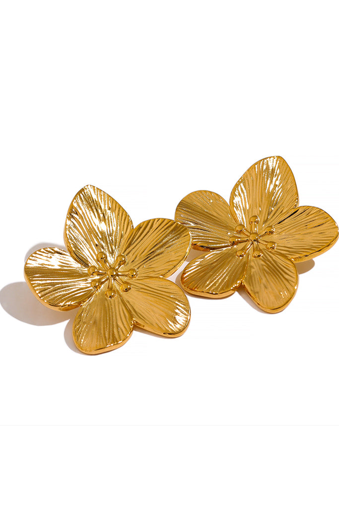 Anelia Χρυσά Σκουλαρίκια με Σχήμα Λουλουδιού | Κοσμήματα - Σκουλαρίκια | Anelia Gold Flower Earrings