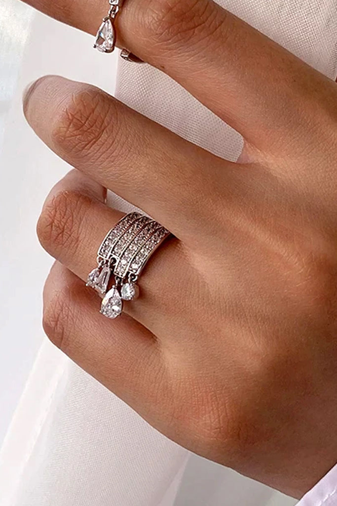 Alondra Ασημί Δαχτυλίδι με Κρύσταλλα | Κοσμήματα - Δαχτυλίδια