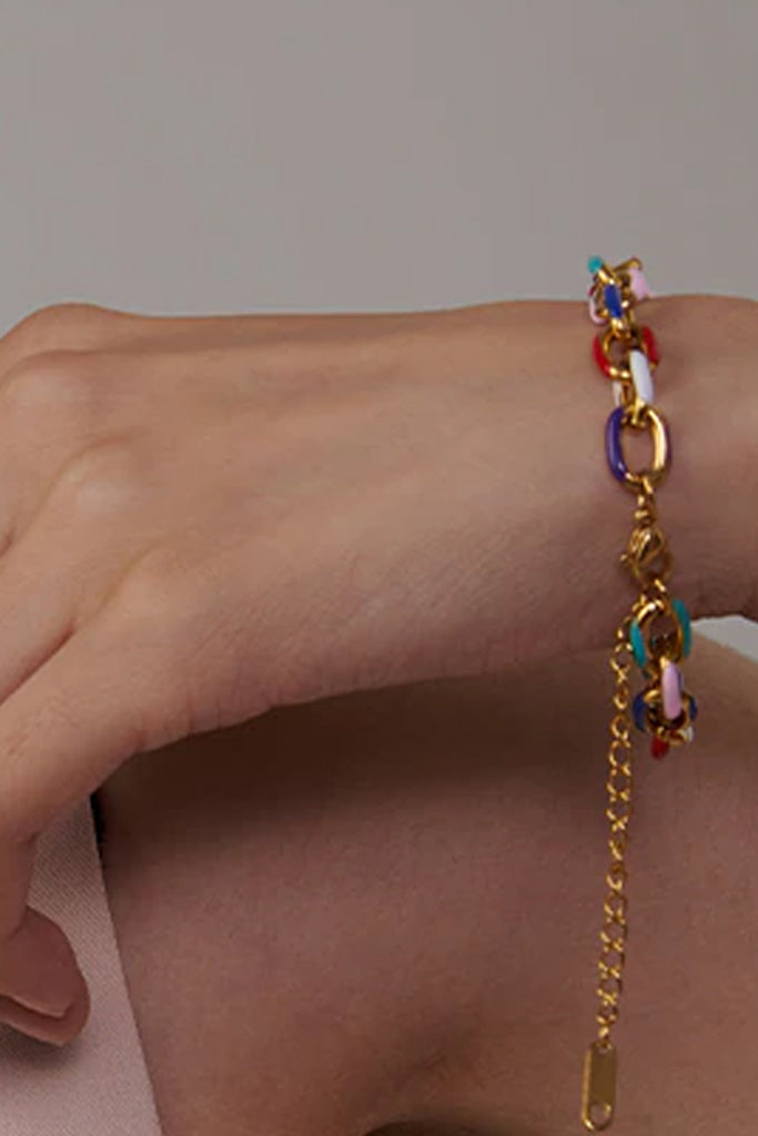 Kaylia Πολύχρωμο Βραχιόλι με Αλυσίδα | Κοσμήματα - Βραχιόλια- Αλυσίδες